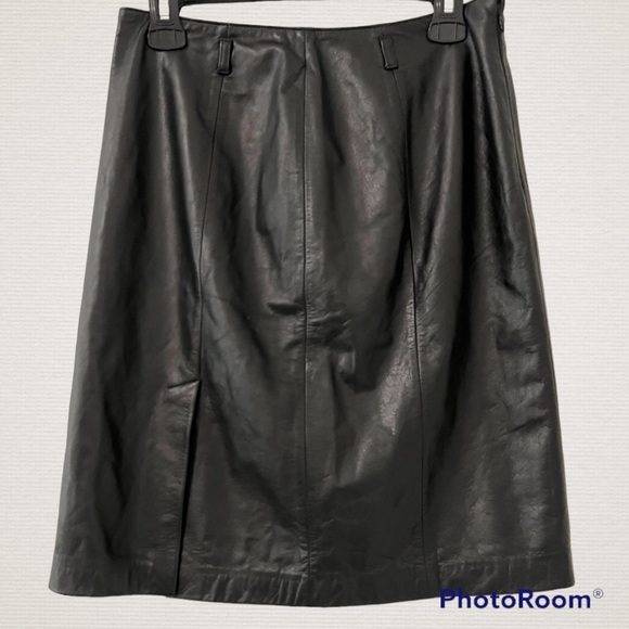 Loft Genuine Leather Midi Skirt - Picture 2 of 4